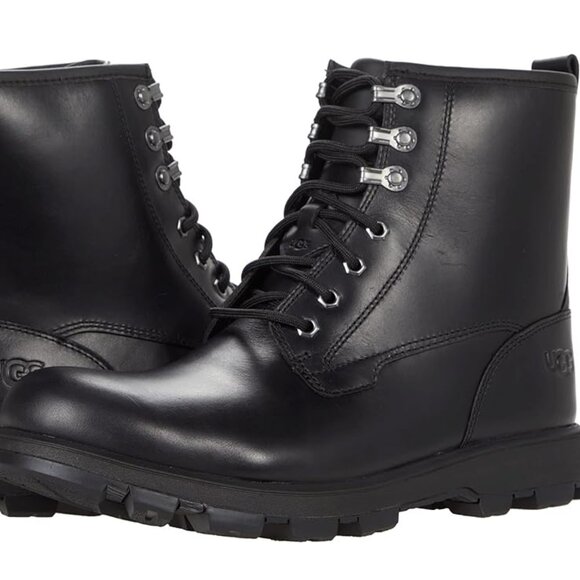 UGG KIRKSON LEATHER MEN'S WATERPROOF WORK WINTER BOOTS BLACK 13 - Picture 1 of 8